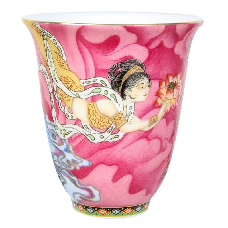 Nimara Ritual Dunhuang Color Flying Apsaras Teacup Kung Fu Tea Cup