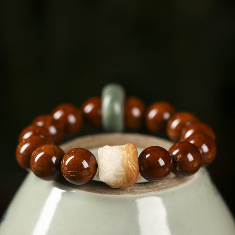 Nimara Ritual Purple Bodhi Seed Dancing Lion Wisdom Bracelet