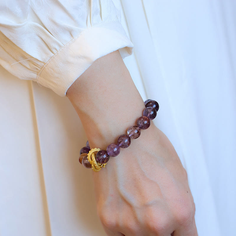 Nimara Ritual Purple Phantom Copper Gold-plated Dragon Wisdom Bracelet