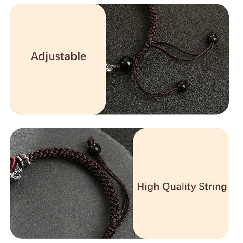 Nimara Ritual 925 Sterling Silver Auspicious Dragon Success Handcrafted Braided Bracelet