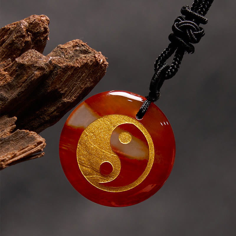 Nimara Ritual Various Crystal Amethyst Tiger Eye Green Aventurine Yin Yang Spiritual Necklace Pendant