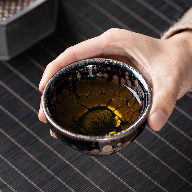 Nimara Ritual Handmade Cherry Blossoms Sakura Design Chinese Jianzhan Ceramic Teacup Kung Fu Tea Cup