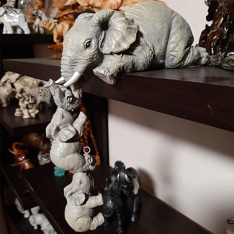 Nimara Ritual 3pcs Feng Shui Elephant Sitter Figurines Wealth Figurine Home Decoration