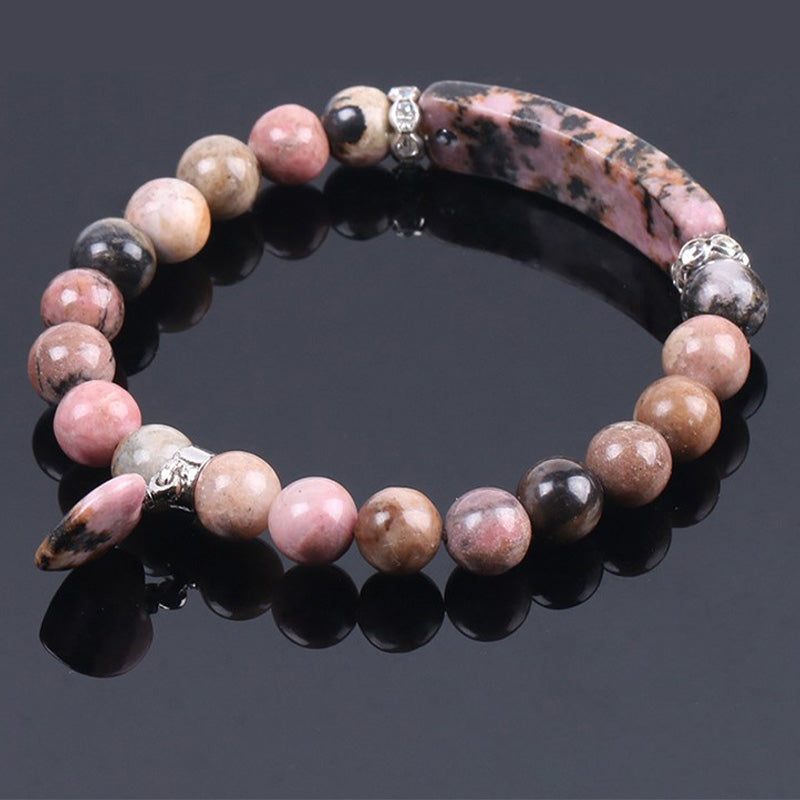 Nimara Ritual Rhodonite Love Heart Healing Beads Bracelet