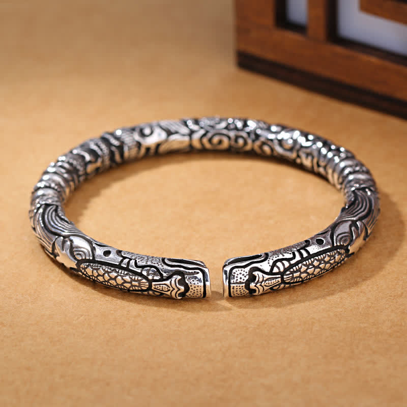 Nimara Ritual Dragon Head Carved Luck Bracelet Bangle