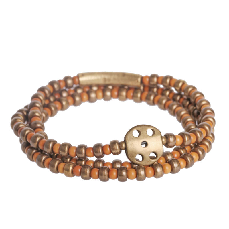 Nimara Ritual Retro Olive Pit Copper Wealth Bracelet