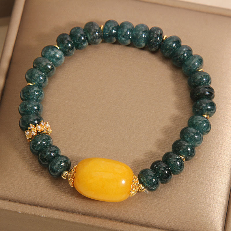 Nimara Ritual Green Jade Abacus Beads Topaz Luck Bracelet