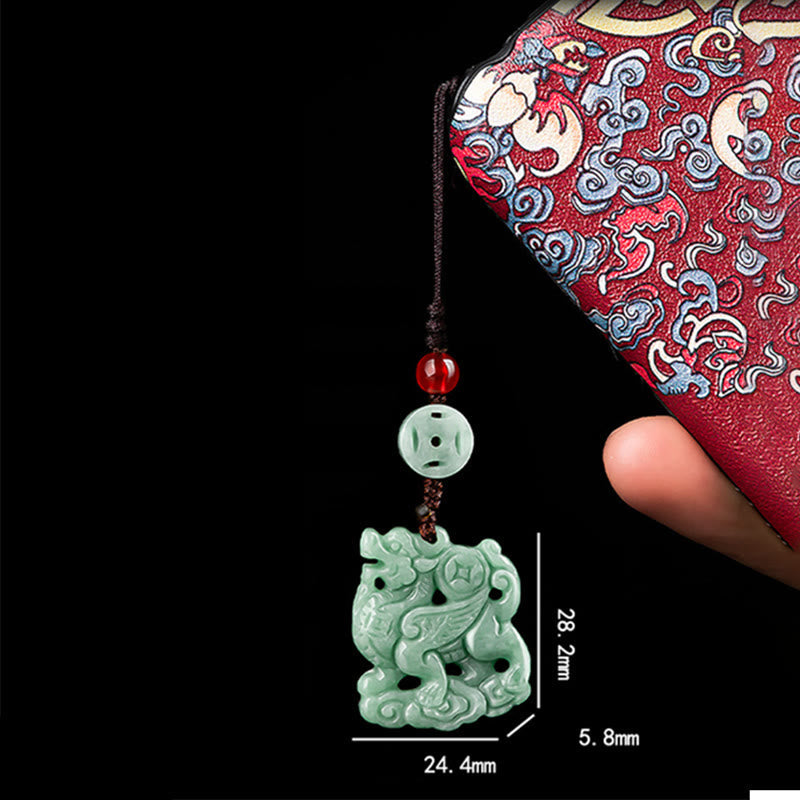 Nimara Ritual Natural Jade Kirin Prosperity Phone Hanging Decoration