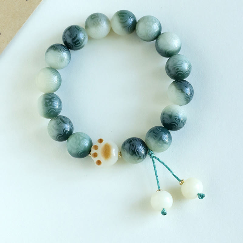 Nimara Ritual Bodhi Seed Om Mani Padme Hum Carved Harmony Bracelet