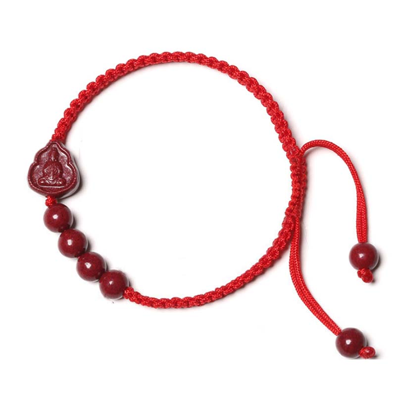 Nimara Ritual Laughing Buddha Avalokitesvara Cinnabar Blessing String Bracelet