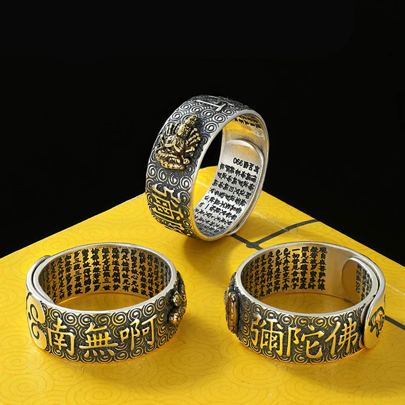 Nimara Ritual Chinese Zodiac Natal Buddha Wealth Luck Adjustable Ring