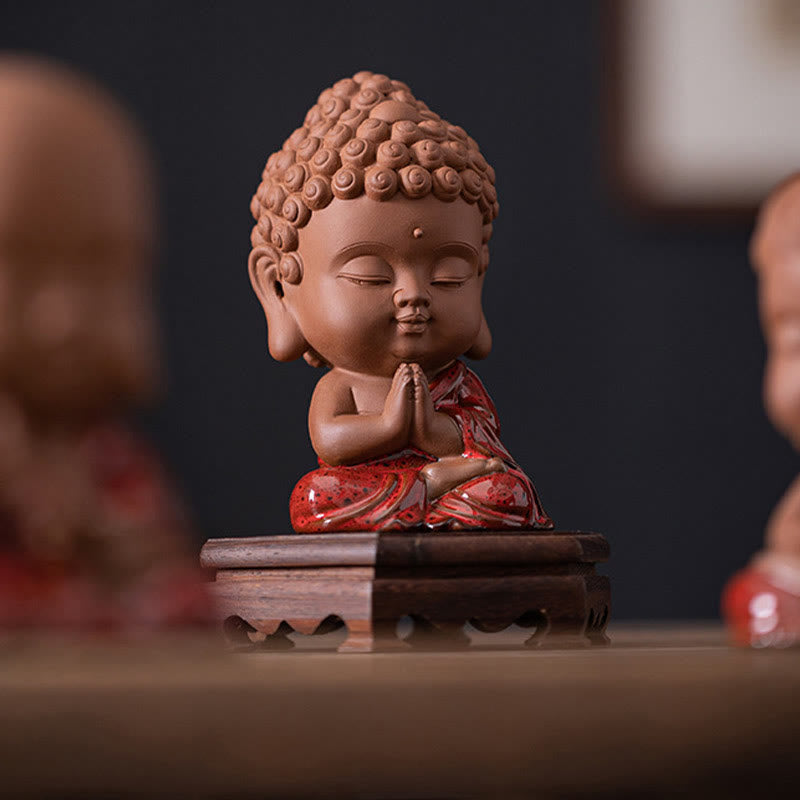 Nimara Ritual Mini Gautama Buddha Sakyamuni Kwan Yin Avalokitesvara Ksitigarbha Serenity Ceramic Desk Decoration