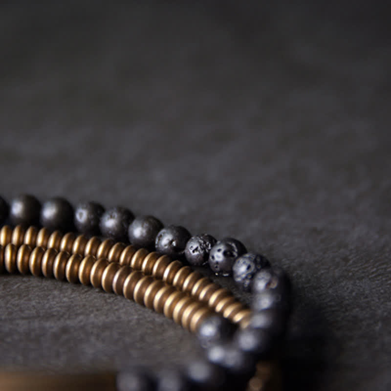 Nimara Ritual Vintage Lava Rock Copper Support Bracelet