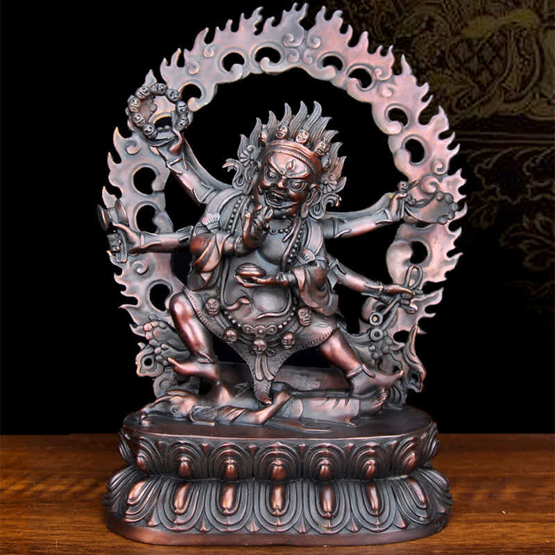 Nimara Ritual Tibet Mahakala Bodhisattva Figurine Compassion Copper Statue Decoration