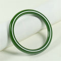 Nimara Ritual Cyan Jade Longevity Blessing Bangle Bracelet
