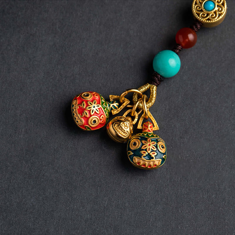 Nimara Ritual Gold Swallowing Beast Family Luck Car Key Chain Phone Hanging Decoration