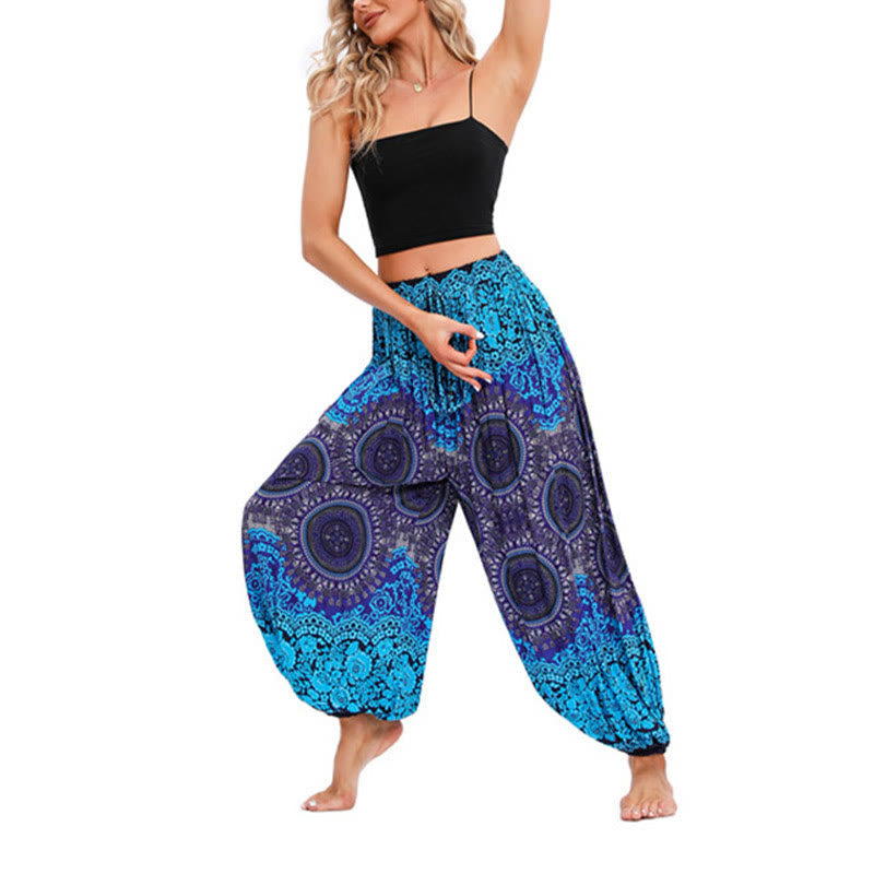 Nimara Ritual Casual Loose Compass Pattern Harem Trousers Women's Yoga Pants
