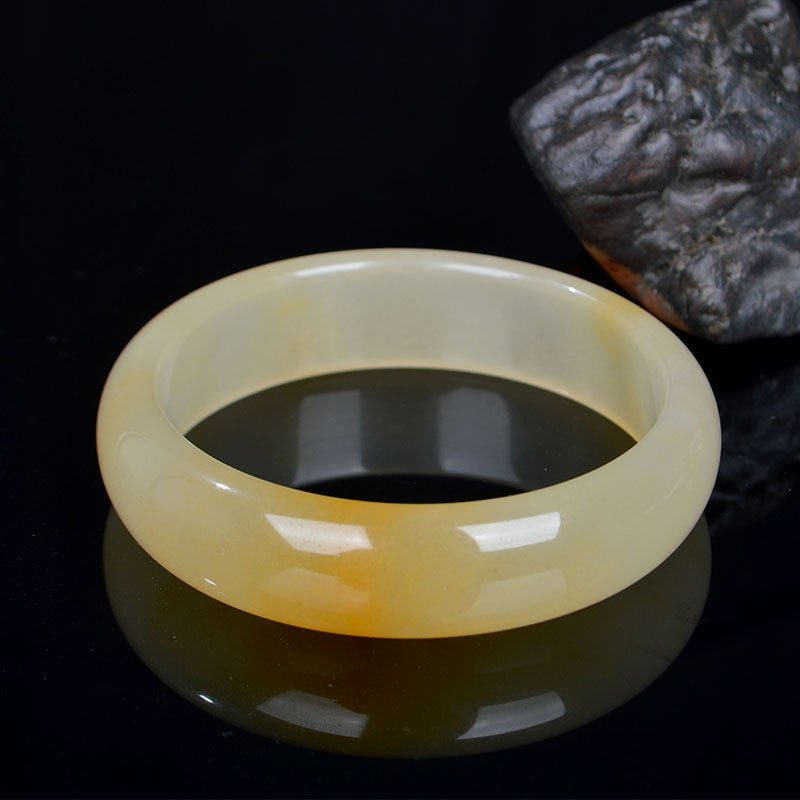 Nimara Ritual Natural Golden Silk Jade Luck Wealth Bracelet Bangle