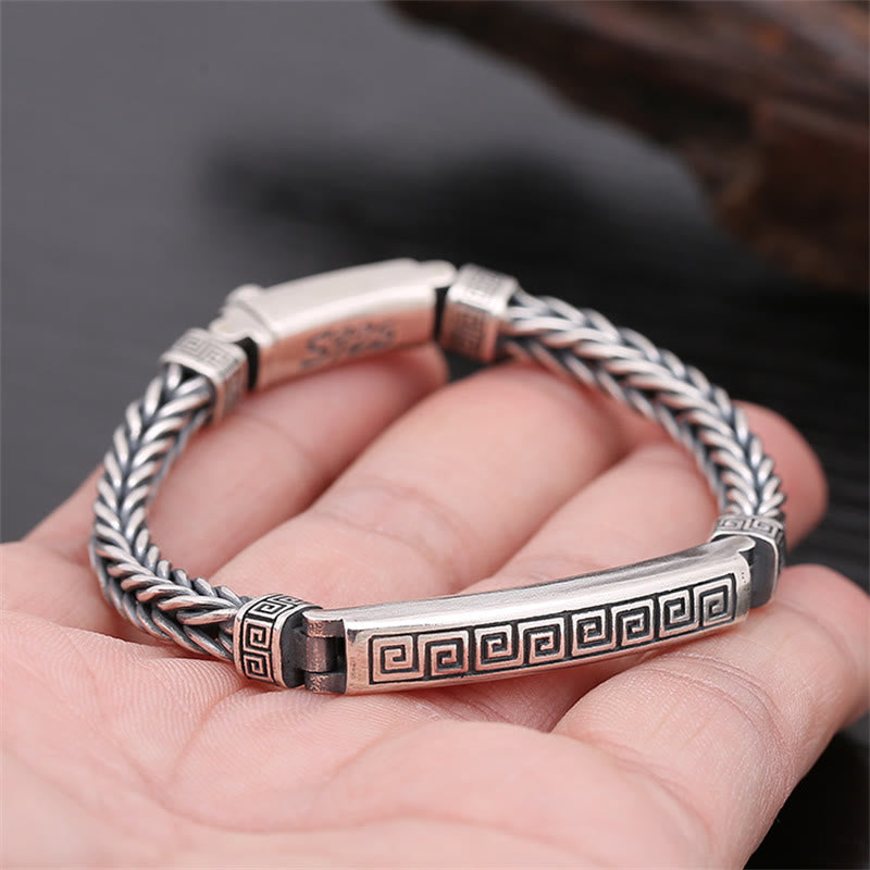 Nimara Ritual Swastika Pattern Engraved Luck Bracelet