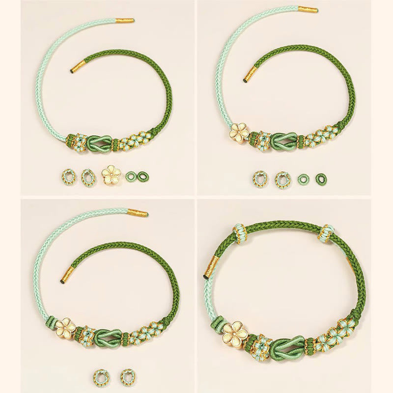 Nimara Ritual Handmade Peach Blossom Knot Eight Thread Peace Knot Luck Protection Bracelet