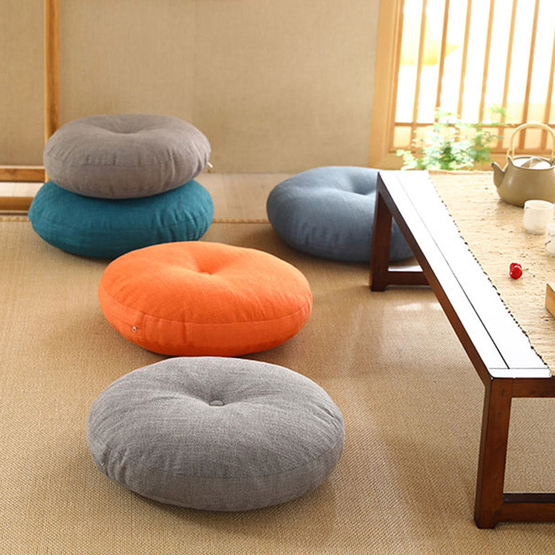 Nimara Ritual Lotus Simple Pattern Linen Meditation Seat Cushion Home Living Room Decoration