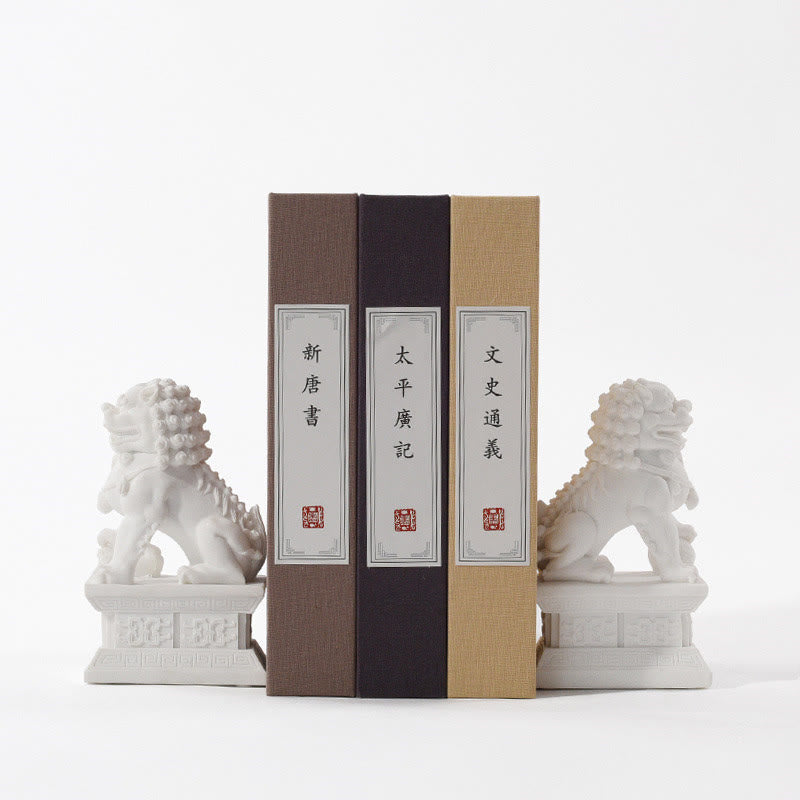 Nimara Ritual 2Pcs Lion Statue Courage Strength Resin Home Office Decoration