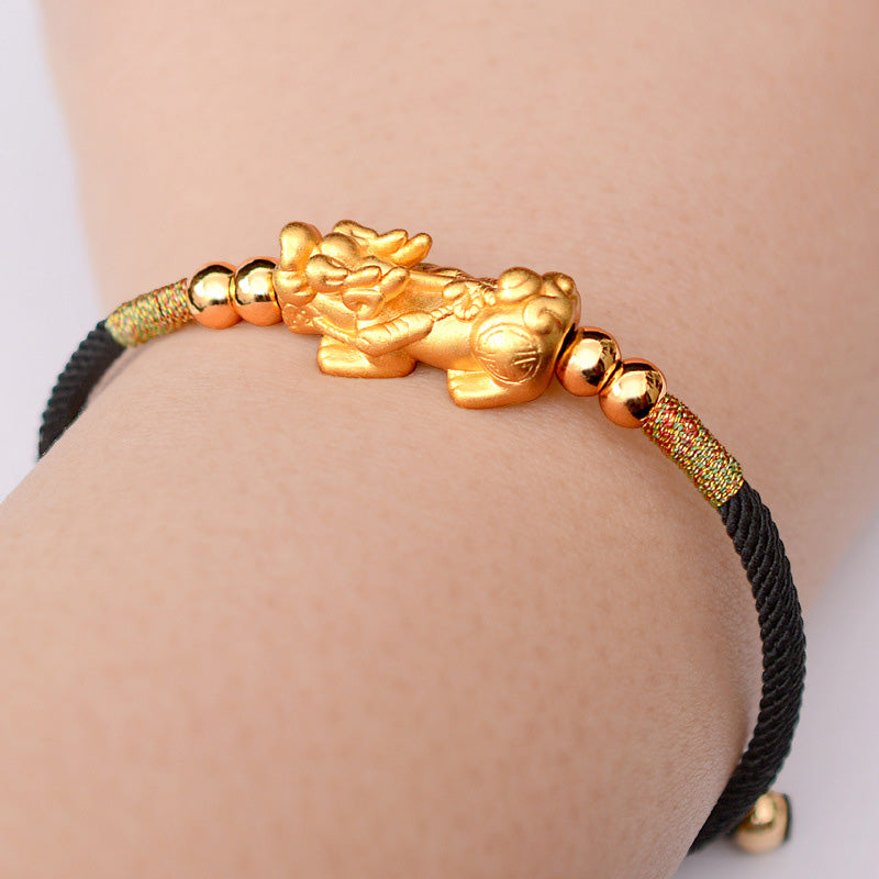 Nimara Ritual 24K Gold-Plated PiXiu Luck Red String Bracelet