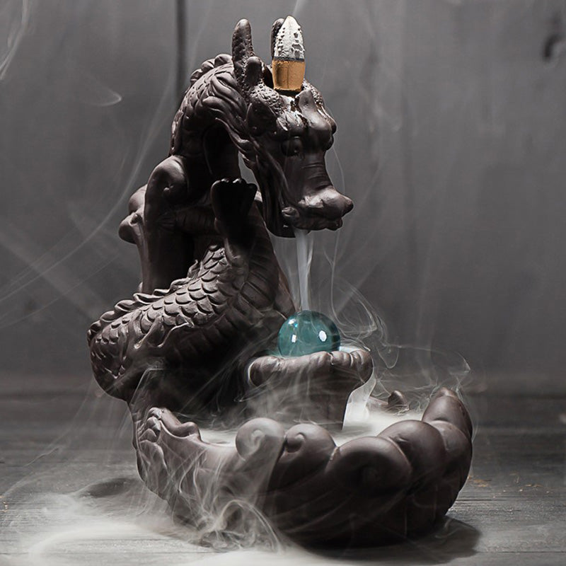 Nimara Ritual Tibetan Dragon Protection Incense Burner Decoration