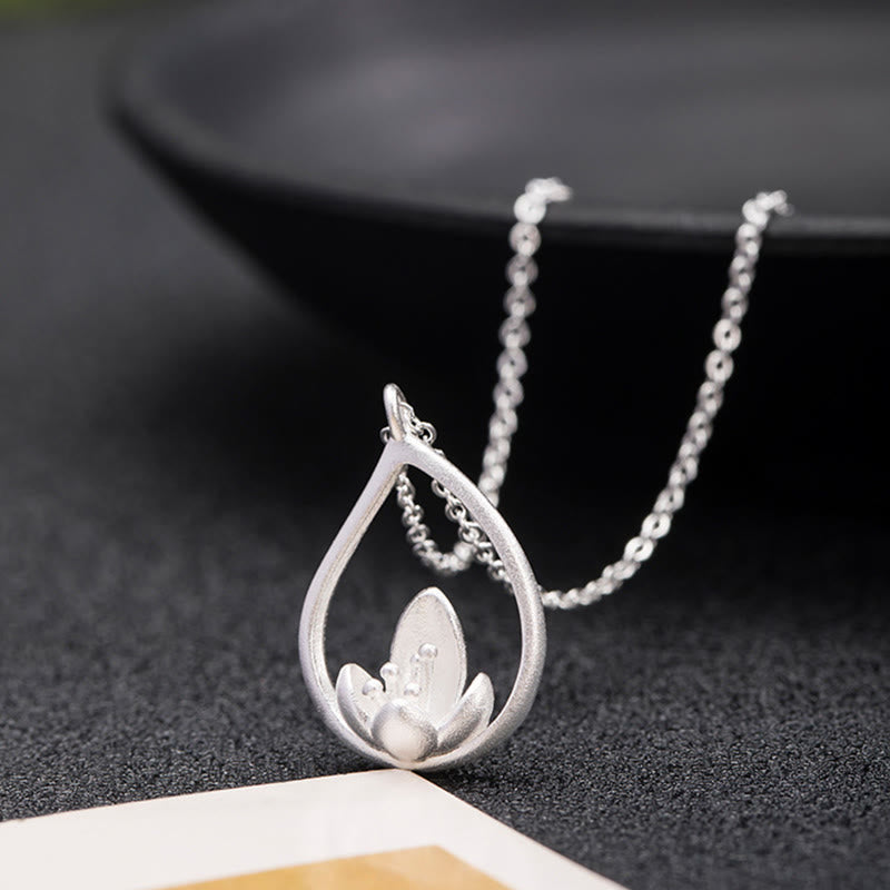 Nimara Ritual 925 Sterling Silver Lotus Flower Floral Enlightenment Necklace Pendant