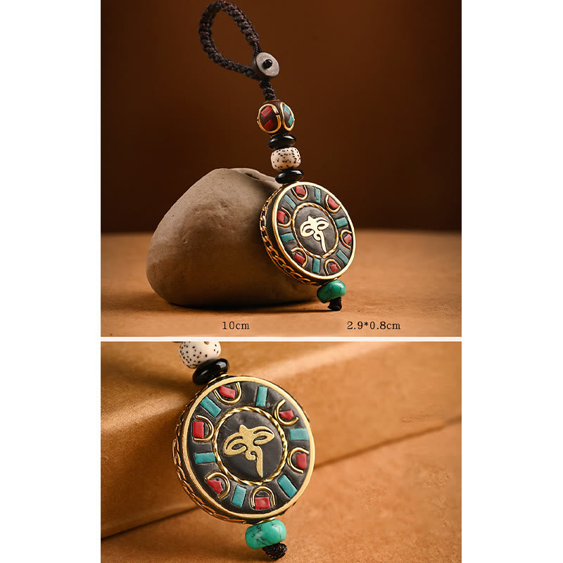 Nimara Ritual Tibetan Om Mani Padme Hum Bodhi Seed Peace Key Chain