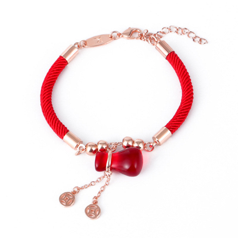 Nimara Ritual Wealth Attractor Red Agate Red Rope Bracelet