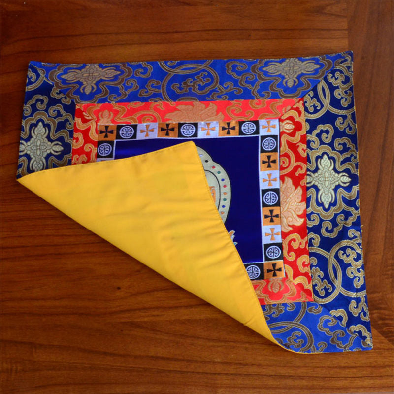 Nimara Ritual Prayer Altar Mat Meditation Strength Endless Knot Vajra Man-Bcu Kalachakra Auspicious Symbols