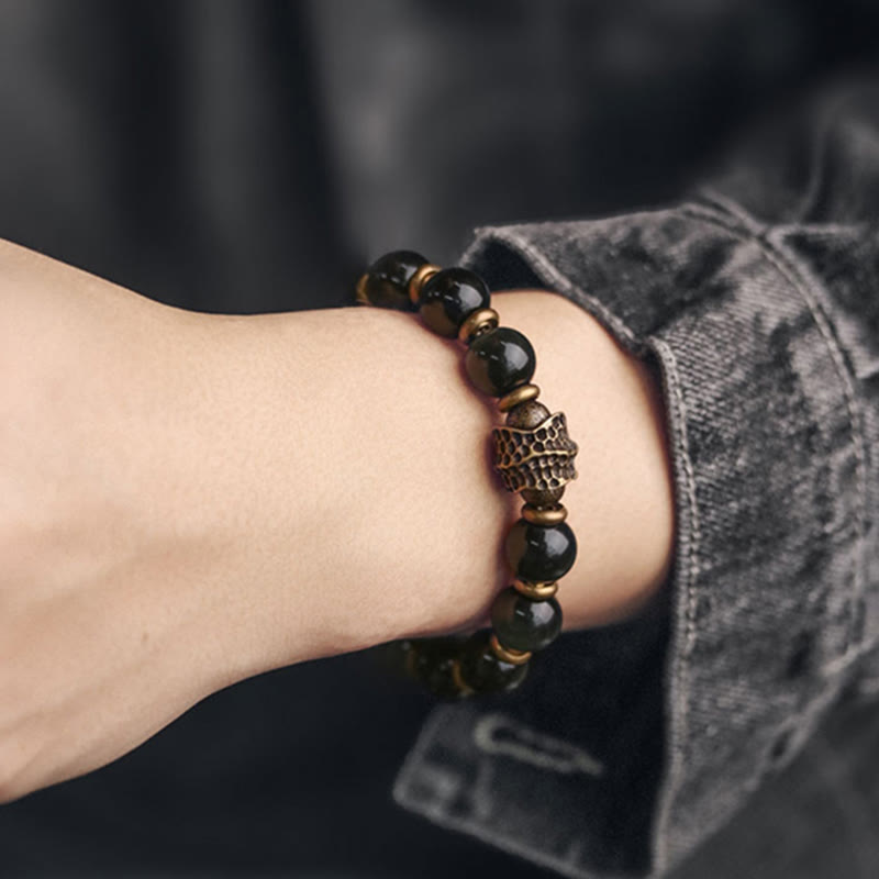 Nimara Ritual Rainbow Obsidian Copper Love Healing Bracelet
