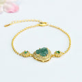 Nimara Ritual Laughing Buddha Green Jade Zircon Luck Chain Bracelet