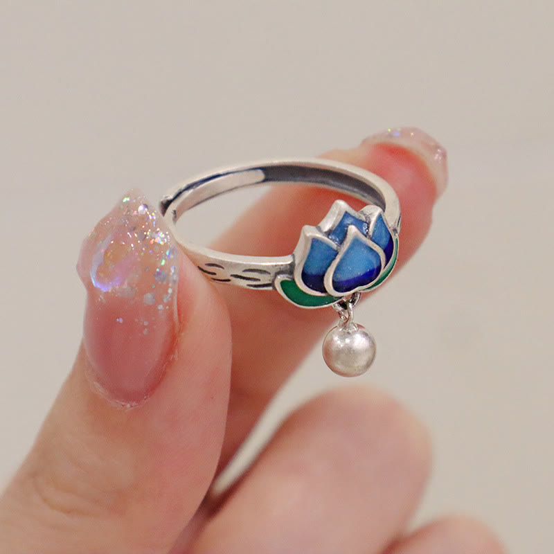 Nimara Ritual Lotus Flower Pattern Enlightenment Ring