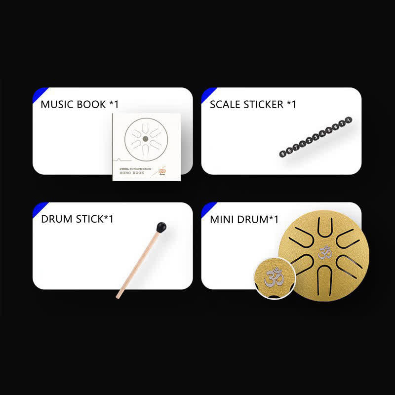 Nimara Ritual Mini Steel Tongue Drum 3 Inch Sound Healing Drum Kit