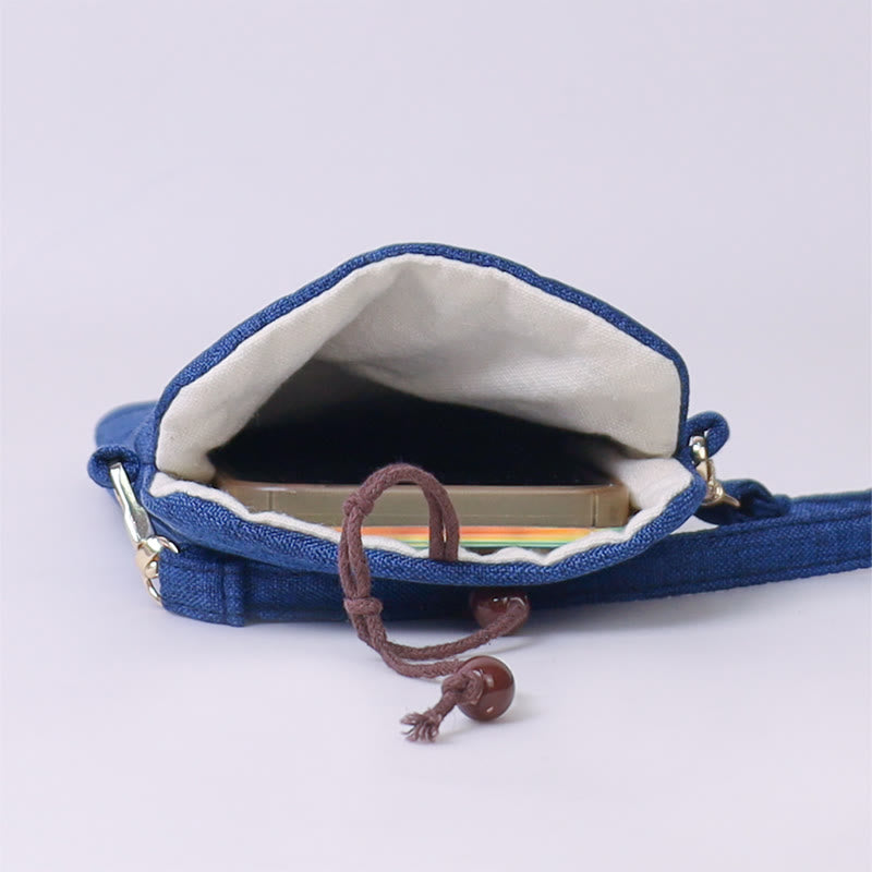 Nimara Ritual Small Embroidered Flowers Crossbody Bag Shoulder Bag Cellphone Bag 11*20cm