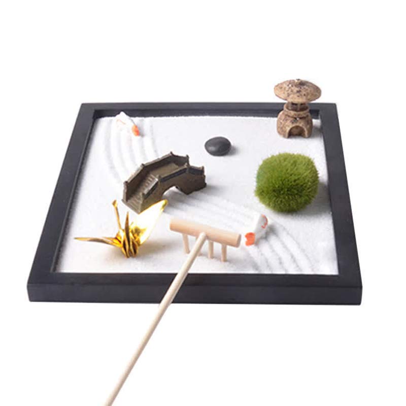 Nimara Ritual Koi Fish Small Bridge Grass Landscape Peace Meditation Zen Garden Decoration