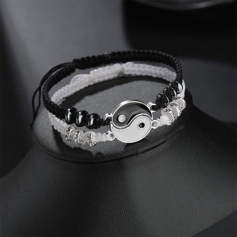 Everlasting Friendship Love Couple Yin Yang Necklace Bracelets Set