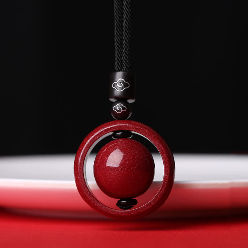 Nimara Ritual Cinnabar Om Mani Padme Hum PiXiu Blessing Lucky Bead Necklace Pendant