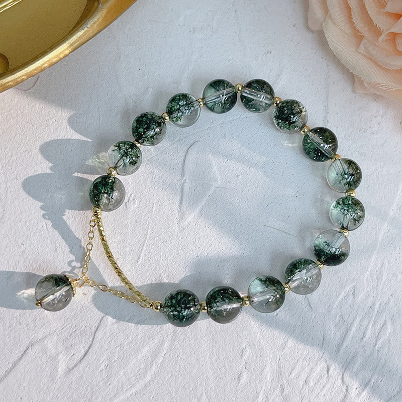 Nimara Ritual Green Phantom Crystal Confidence Charm Bracelet