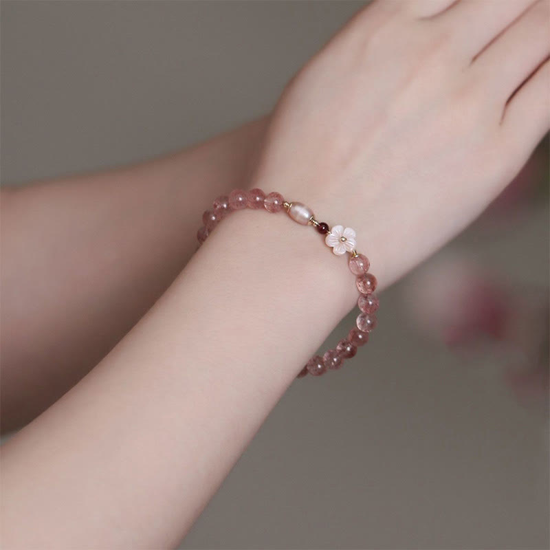 Nimara Ritual Strawberry Quartz Peach Blossom Love Bracelet