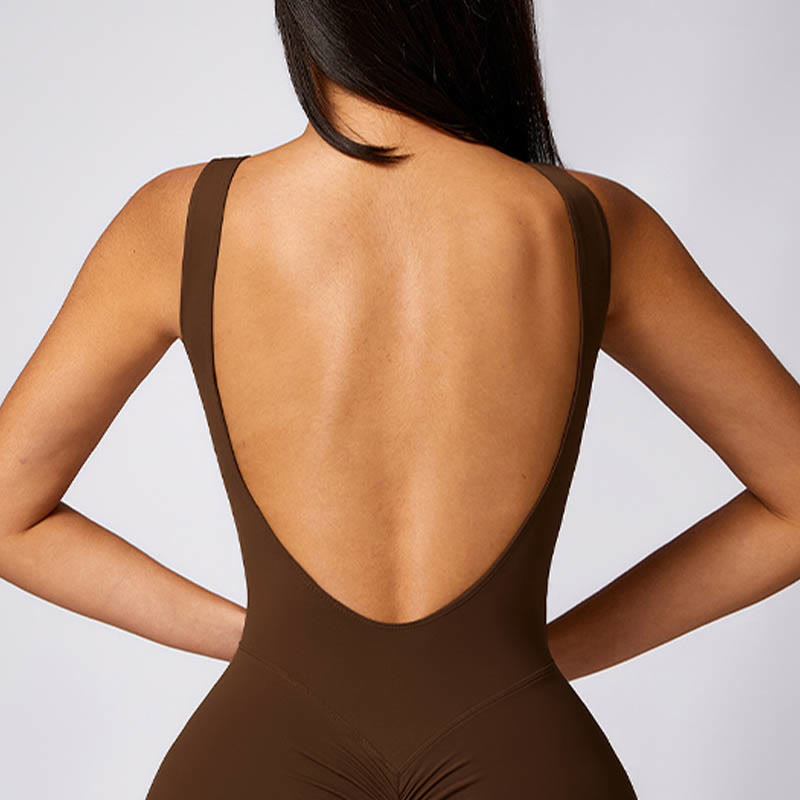 Nimara Ritual Women Casual Sleeveless Jumpsuit Flare Pants Sports Fitness Yoga Bodysuit