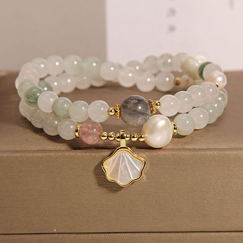 Nimara Ritual Double Layer Jade Shell Luck Bracelet