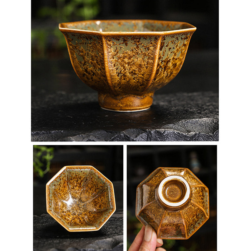 Nimara Ritual Colorful Brown Ceramic Teacup Kung Fu Tea Cup Bowl