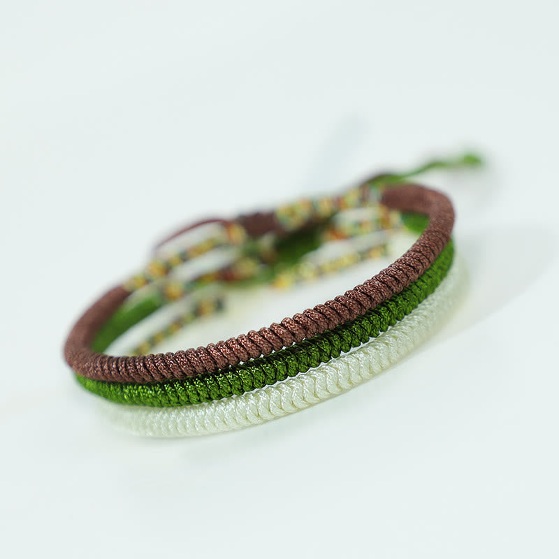 Nimara Ritual 3Pcs Tibetan Handmade Multicolored Luck King Kong Knot Auspiciousness Bracelet