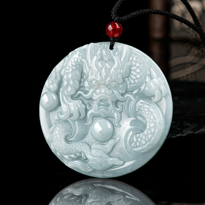Nimara Ritual Chinese Zodiac Dragon Jade Success Amulet String Necklace