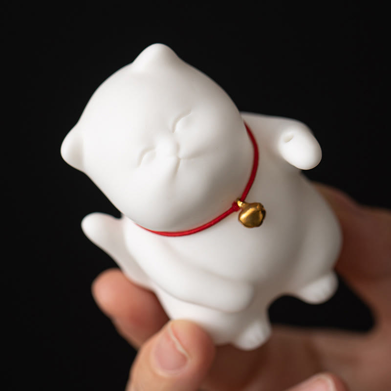 Nimara Ritual Mini Cute Cat Ceramic Healing Incense Burner Desk Decoration