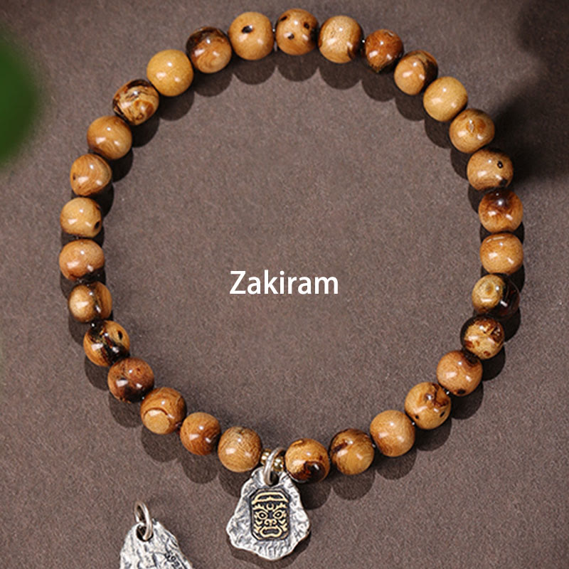 Nimara Ritual 925 Sterling Silver Natural Golden Sea Willow Zakiram Goddess of Wealth Lucky fortune Fu Character Success Bracelet