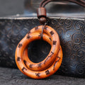 Nimara Ritual Lightning Struck Jujube Wood Taoist Yin Yang Ring Qiankun Circle Leizu Taboo Luck Necklace Pendant